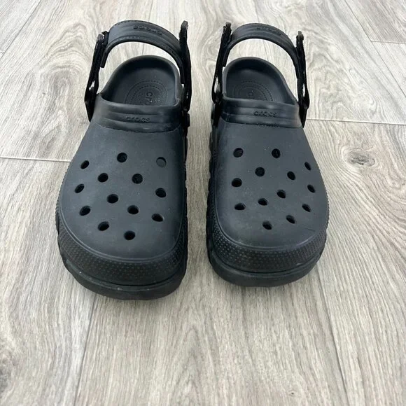 Crocs Men's 13 Black Iconic Comfort Clogs Slingback Adjustable Strap - Picture 4 of 11